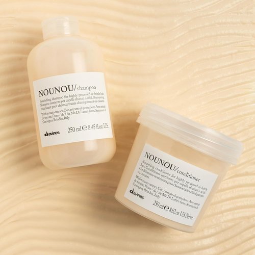Davines NOUNOU Shampoo - Hydrating Deep Cleanser for Damaged & Chemically Processed Hair | 8.45 Fl Oz