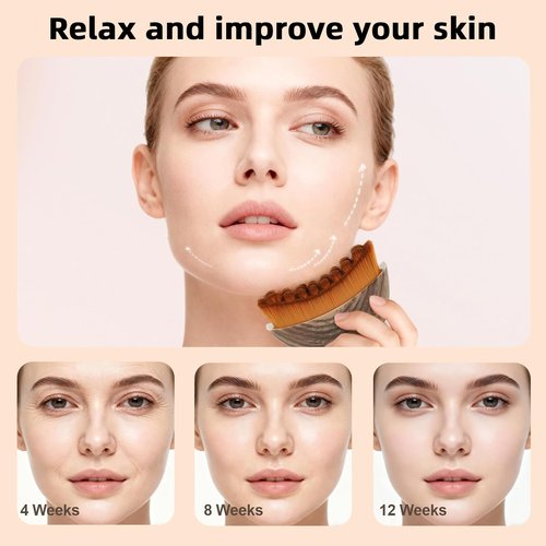 CACRTY Lymphatic Contour Face Brush – Facial Lymphatic Drainage Massager with Ultra-Soft Bristles, Ergonomic Design for Precise Skin Contact, Reduces Puffiness & Relieves Facial Tension