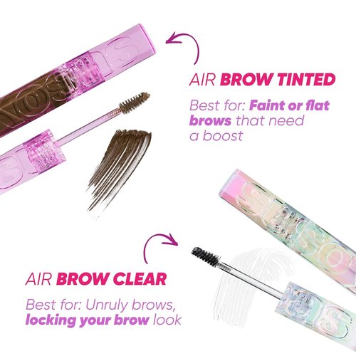 Kosas Air Brow Tinted Eyebrow Gel - Volumizing Formula for Flexible, Long-Lasting Hold | Clear