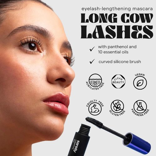 SARELLY Cow Lashes Mascara - Waterproof Volumizing & Lengthening Formula | Vegan & Cruelty-Free