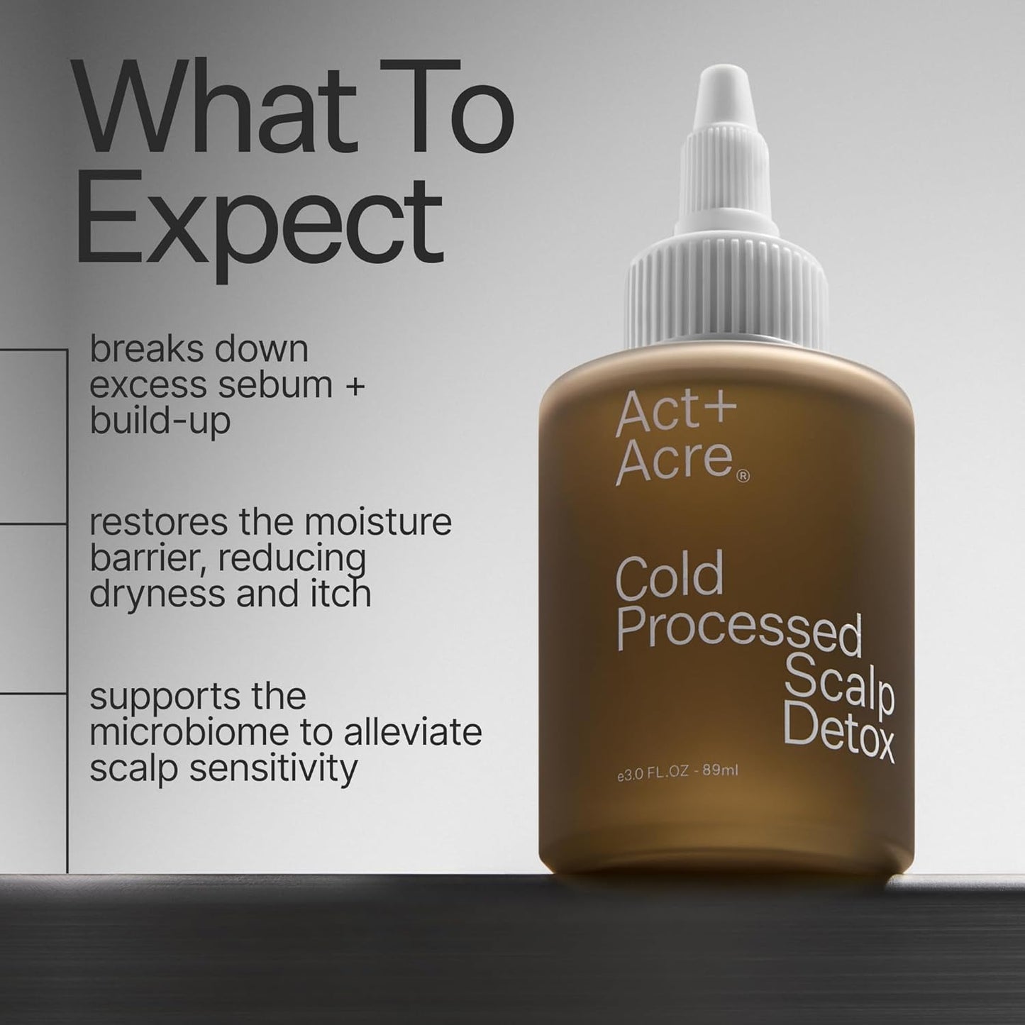 ACT+ ACRE Cold Processed Scalp Detox Oil - Sulfate-Free Treatment for Flaky, Dry Scalp - Promotes Thicker Hair