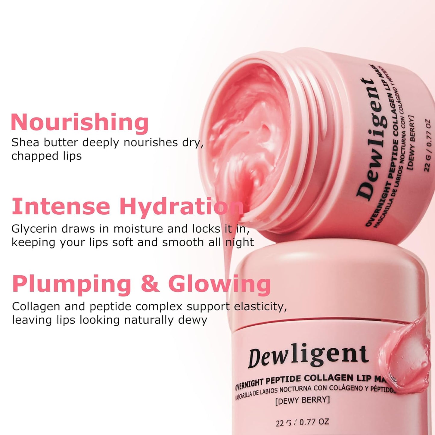Skiennix Overnight Peptide Collagen Lip Mask - Nourishing Treatment for Dry Lips (22g/0.77oz)