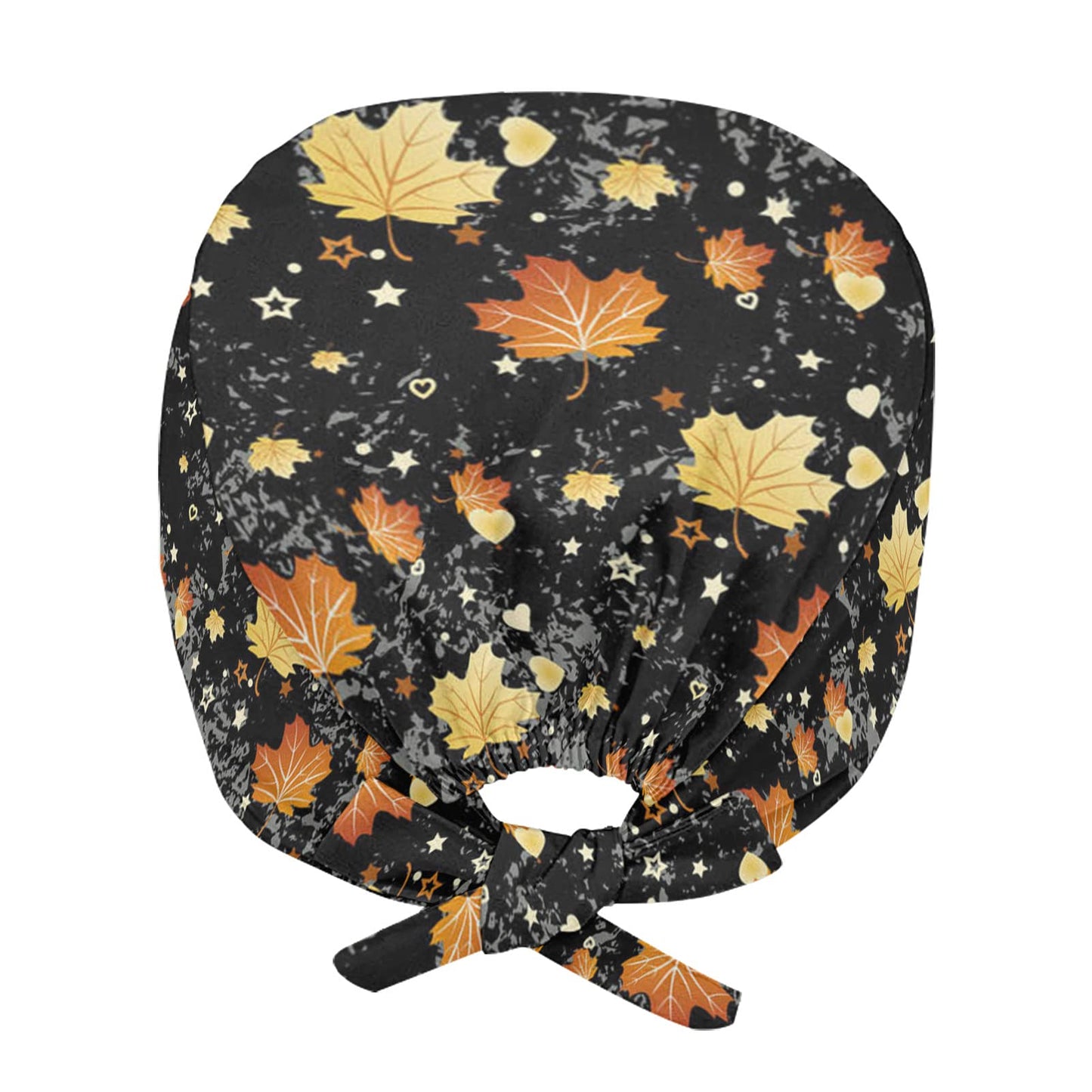 JEOCODY Autumn Maple Leaves Shower Cap, Working Cap Fashional Hat with Sweatband for Women/Men