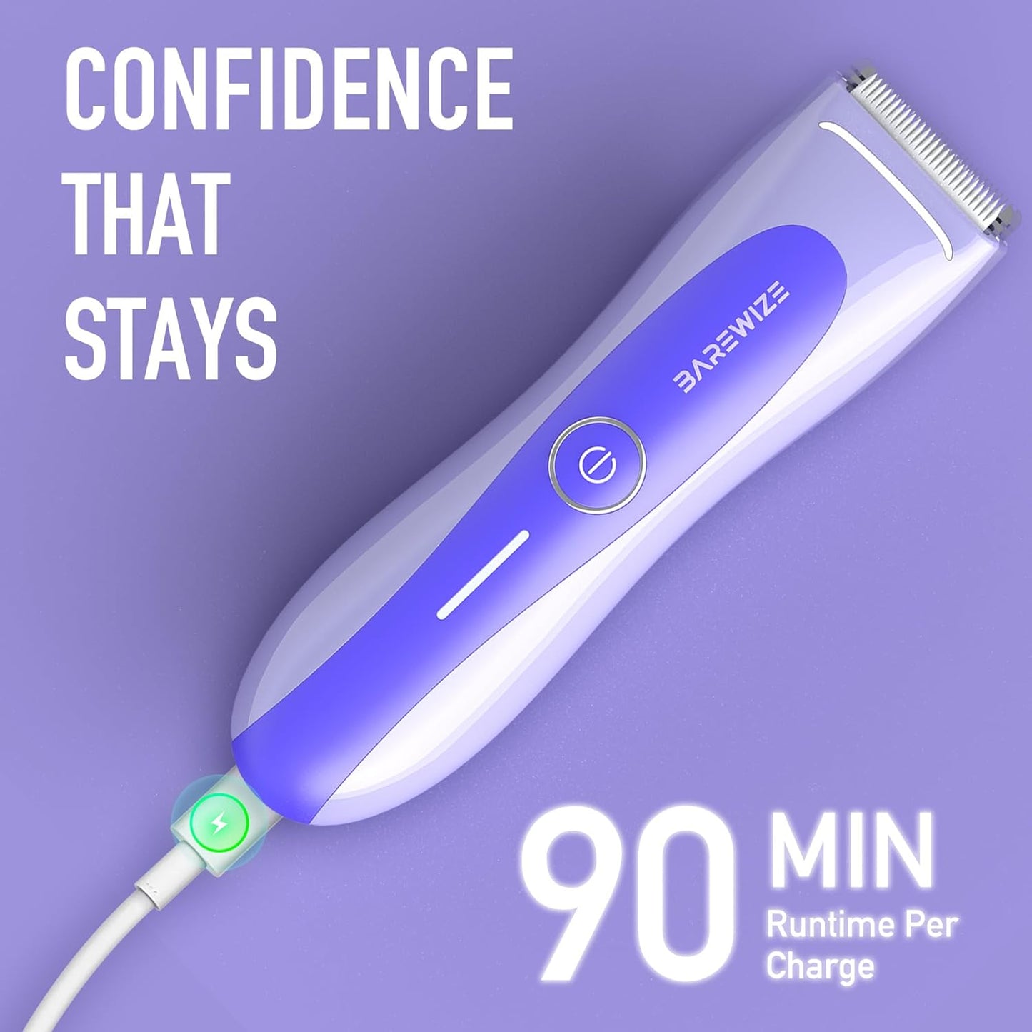 Skiennix Bikini Trimmer for Women - Electric Shaver with LED Light, IPX7 Waterproof, USB-C Rechargeable | Ceramic Blade, Violet Haze