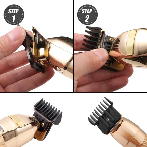 BaBylissPRO Trimmer Guards - 8 Pack Replacement Combs with Metal Spring Clip | Fits FX787 & FX726, 1/32-5/4 Inch