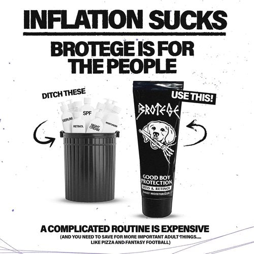 Brotege Daily Anti-Aging Face Moisturizer for Men - SPF 15 Sunscreen & Retinol | Fragrance-Free, Non-Greasy Formula