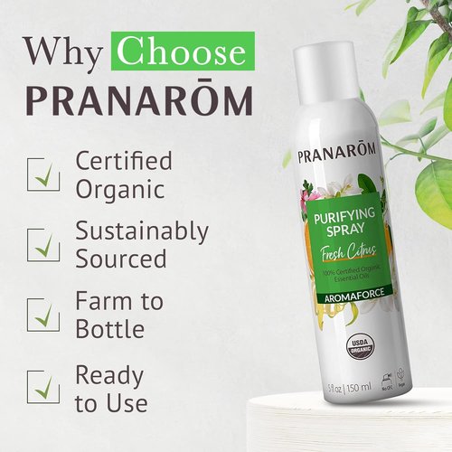 Pranarom - Aromaforce Air Purifying Spray | Organic Essential Oils & Fresh Citrus Scent, 150ml
