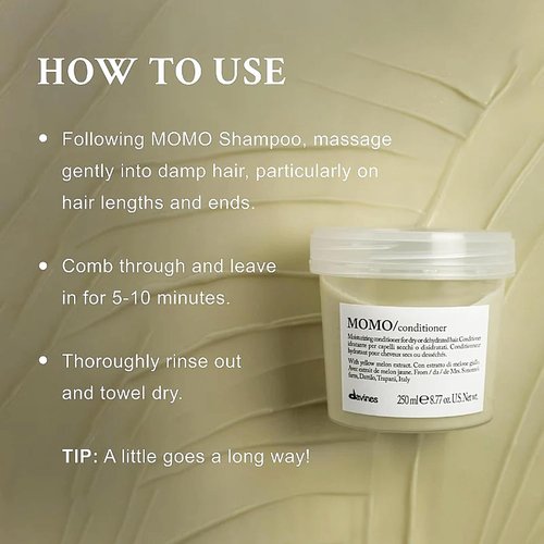 Davines MOMO Conditioner - Hydrating & Detangling Formula for Soft, Silky Hair | 8.8 oz