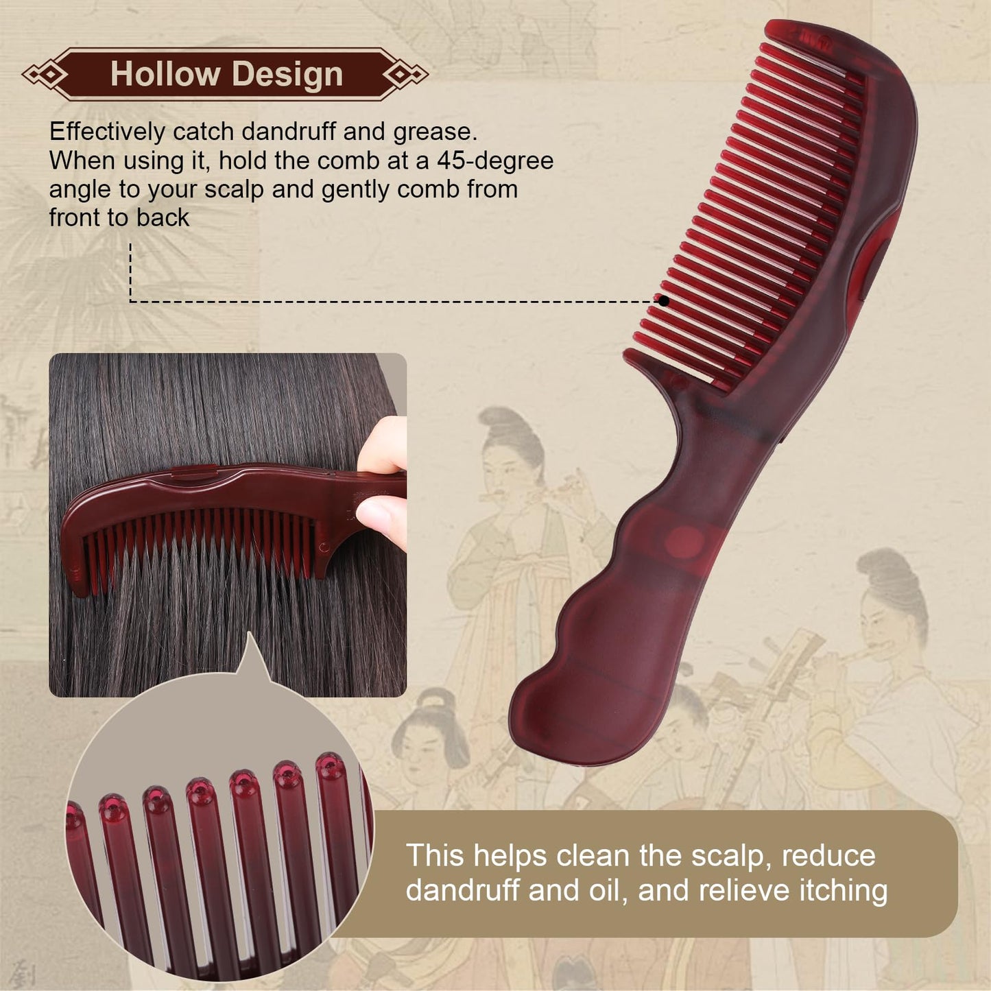 TEAWOO Patented Anti Dandruff Comb & Stainless Steel Fine Tooth Comb Kit, Dandruff Remover, Scalp Sweep Detoxing, Massage Dandruff Removal Brush for Scalp Build Up