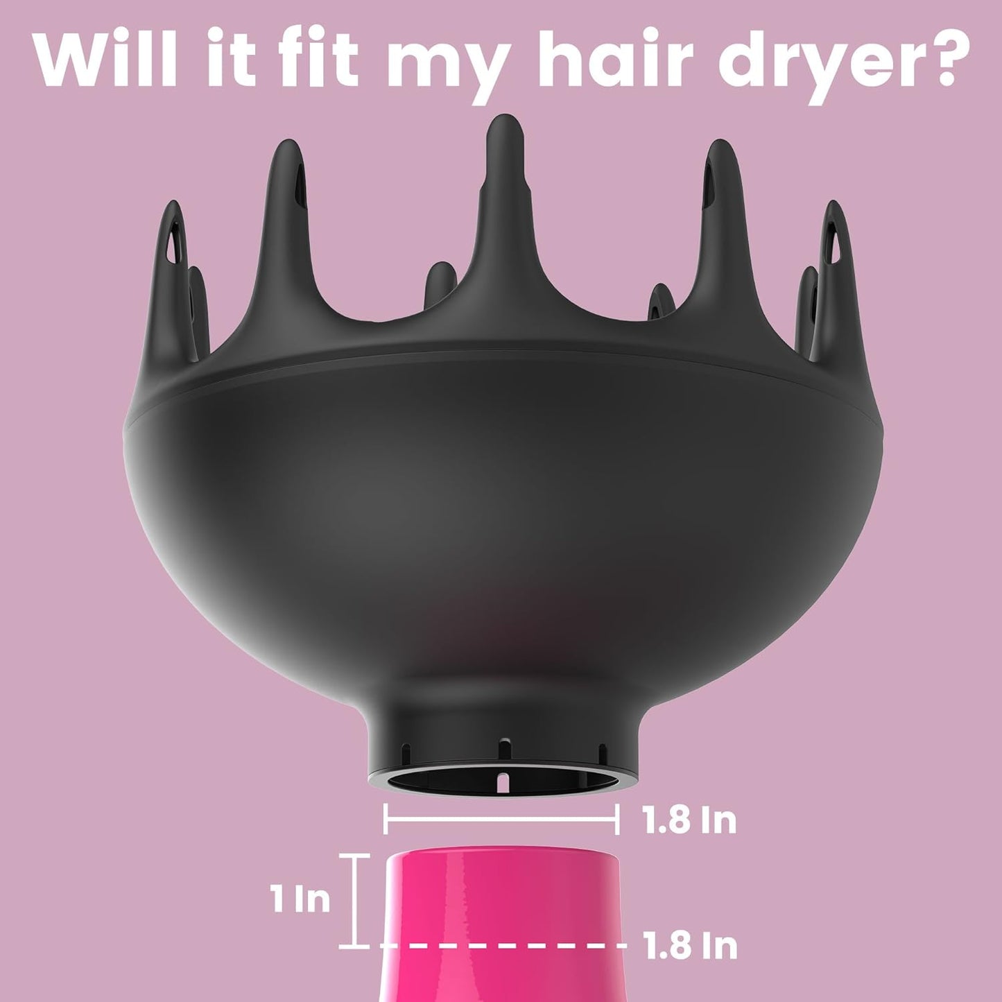 Xtava Black Orchid Hair Diffuser - Curly Hair Blow Dryer Attachment for Frizz Control