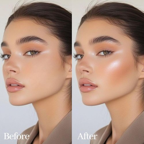 HOSAILY Double-Ended Blush Highlighter Stick - Shimmer Glow for Natural Dewy Skin | Lightweight Creamy Balm 03
