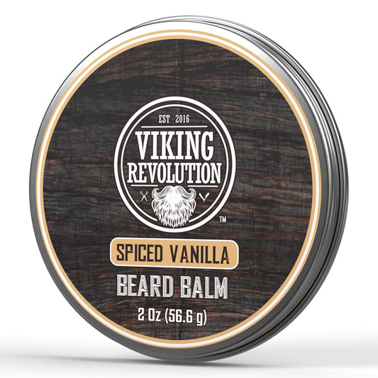 Viking Revolution Spiced Vanilla Beard Balm - Nourishing Beard Butter with Argan & Jojoba Oils | 2oz