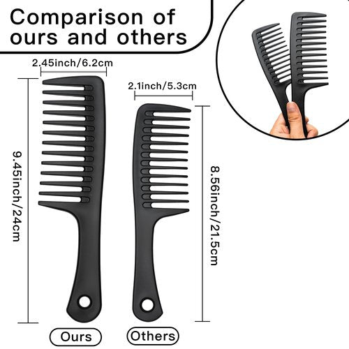 Wide Tooth comb, Large Detangling Comb for Women and Men, Durable Styling Brush for Curly, Long, Wet Hair Types - Professional Hair Care.