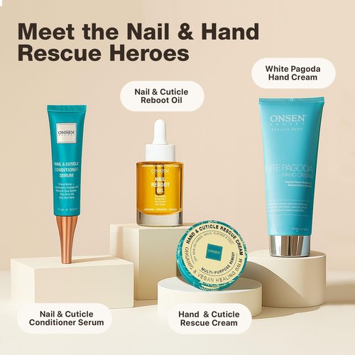 Onsen Nail & Cuticle Cream Treatment w/Japanese Tsubaki, Jojoba & Lavender Oil, Shea Butter – Strengthens Nails, Softens Cuticles - Daily Repair Care (1 Count/15 ml)