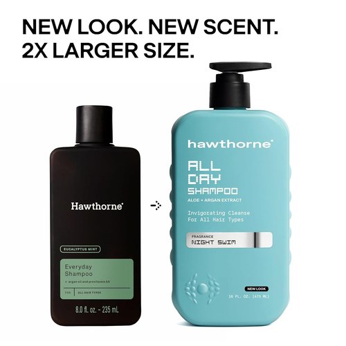 Hawthorne Men's Shampoo & Conditioner Set - Sulfate-Free with Avocado Oil & Aloe | Night Swim Scent, 16 fl. oz. Each