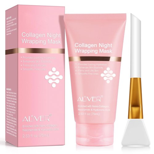 Regine Switzerland Collagen Overnight Face Mask - Hydrating & Anti-Aging Peel-Off Formula for Glass Skin