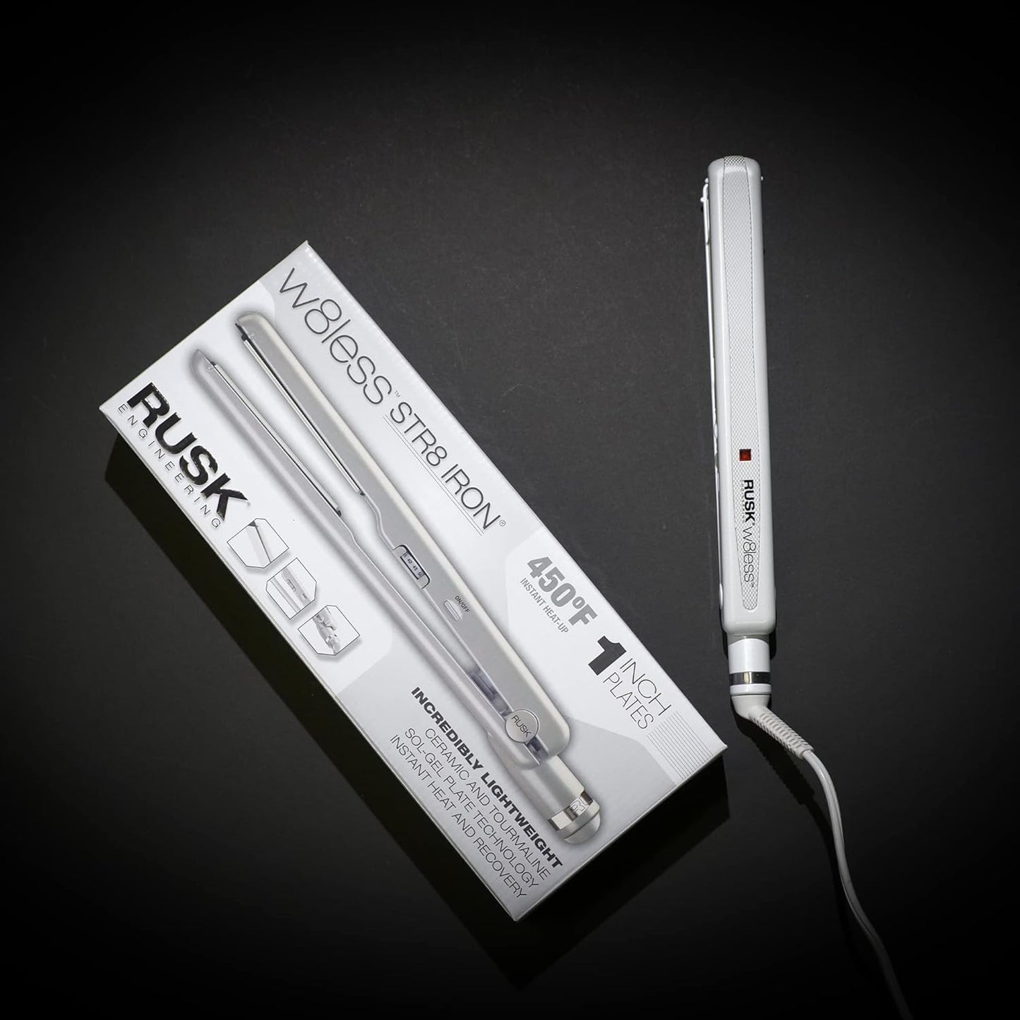 Skiennix Ceramic & Tourmaline W8less Str8 Straightening Iron - 1 Inch for Sleek, Smooth Hair