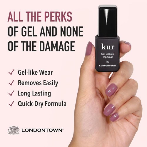LONDONTOWN Nail Concealer & Gel Genius Top Coat Duo - Brighten & Illuminate Nails, 2 Piece Set, 0.4 Fl Oz