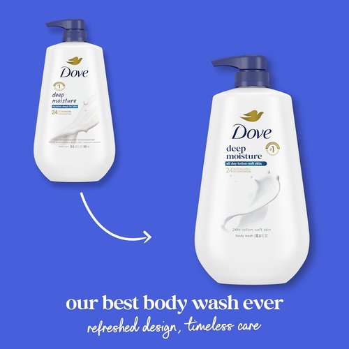 Dove Body Wash - Deep Moisture Formula for Soft Skin | 24-Hour Hydration, 30.6 oz
