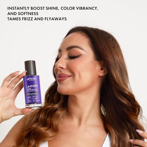 ALFHEIM Lavender Purple Hair Oil - Anti-Brass & Frizz Control Serum for Blonde & Color-Treated Hair - 3.38 oz / 100 ml
