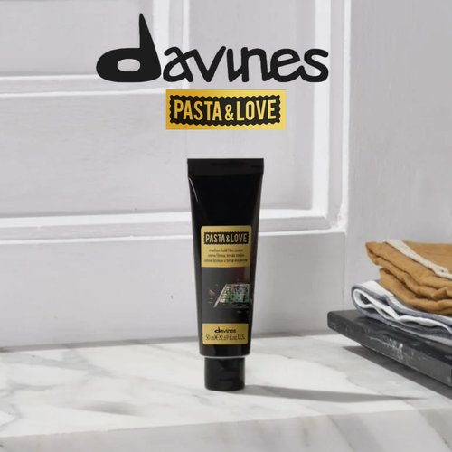 Davines Pasta & Love Medium-Hold Fiber Cream, Texturizing Styling Cream - Adds Pliable Definition, Flexible Control & Natural Finish for Short Hair Styles, 1.69 Fl Oz