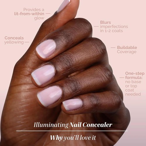 LONDONTOWN Illuminating Nail Concealer - Brightening Nail Polish & Strengthener for Discolored Nails | 0.4 Fl Oz