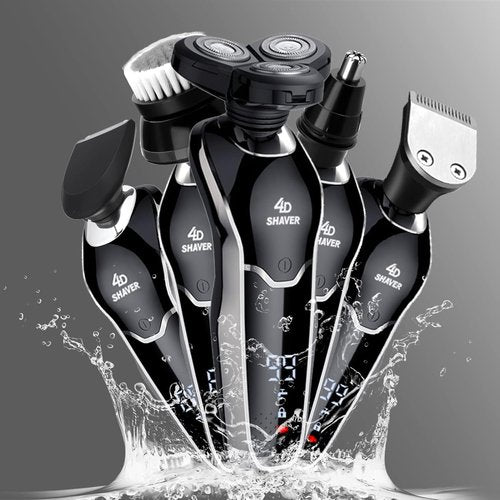 BestMal 5-in-1 Electric Shaver Razor for Men - Waterproof Rechargeable with Nose Trimmer & Face Brush