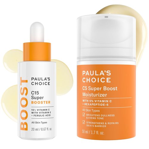 Paula's Choice BOOST C15 Super Booster - 15% Vitamin C Serum for Radiant Skin | C5 Moisturizer with 5% Vitamin C & Squalane