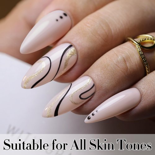 Double Rhythm 15ML Gel Nail Polish Pure Sheer Same Color Same Bottle Soak Off Gel Polish Art Manicure Salon DIY at Home for Women (Cream Nude Pink-A1332)