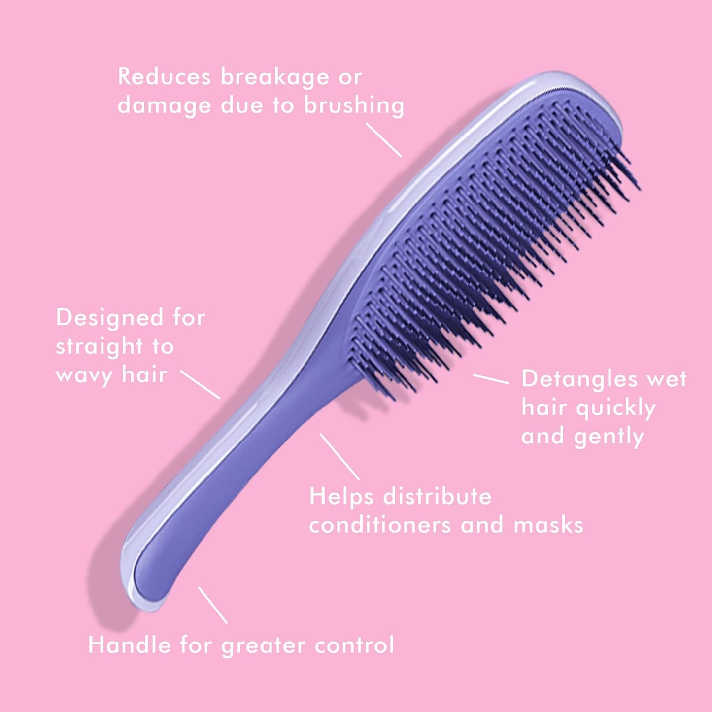 Tangle Teezer Ultimate Detangler Brush Duo, Dry & Wet Hair Brush, Eliminates Knots & Reduces Breakage for All Hair Types, Rosebud and Lilac Purple