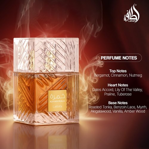 Lattafa Khamrah Eau de Parfum - Long-Lasting Vanilla & Warm Spicy Fragrance for Unisex | 3.40 Ounce / 100 ml