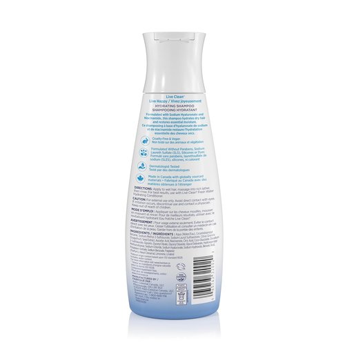 Live Clean Shampoo - Hydrating Fresh Water Formula | 12 Oz for Nourished, Healthy Hair