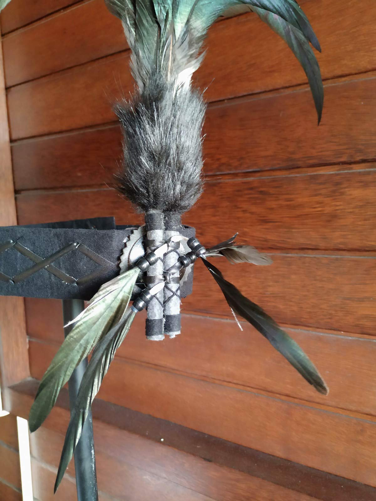 The World of Feathers Adult Feather Headband | Native American Indian Inspired | Fun Costume Accessory | Headdress (Rooster Black)