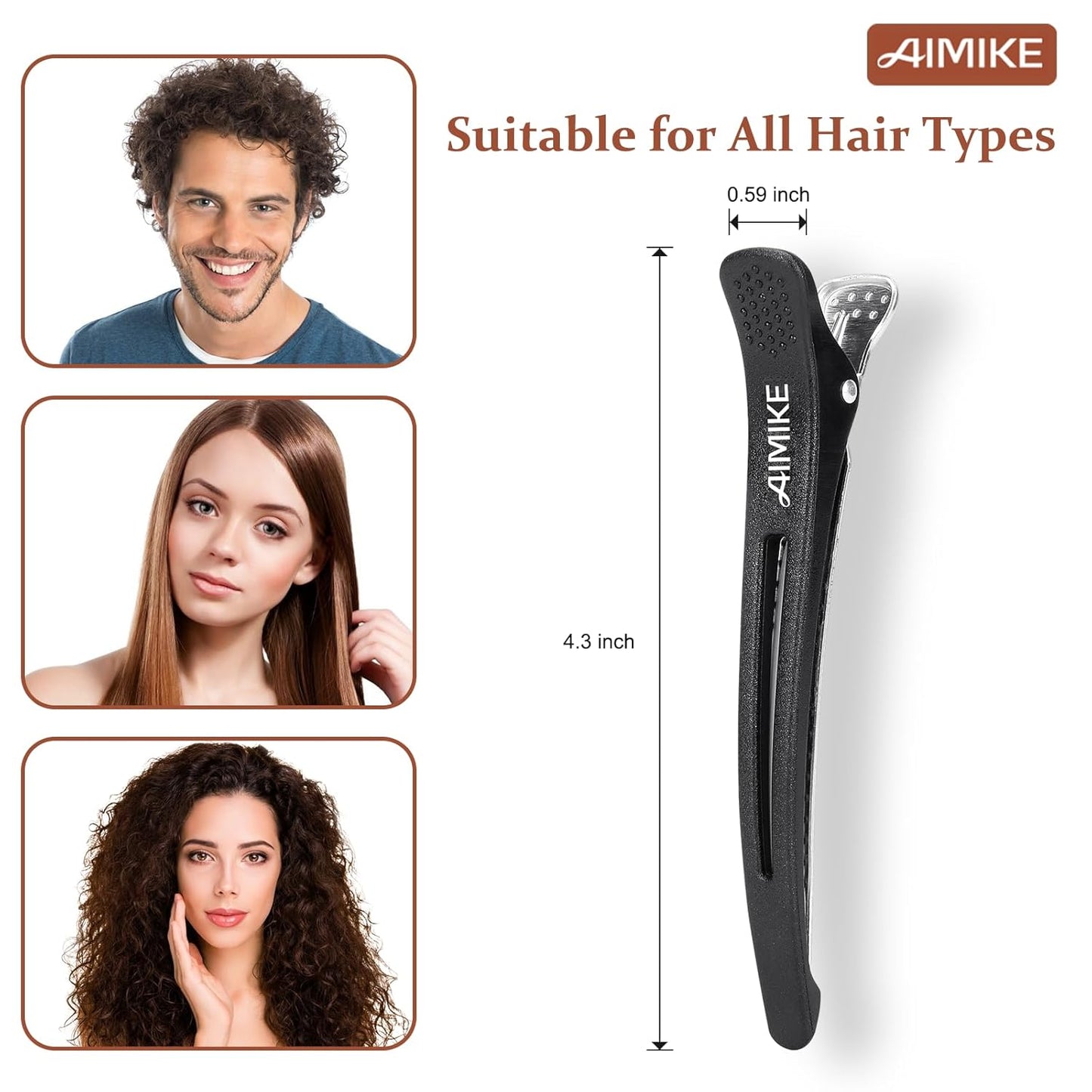 AIMIKE Hair Clips - 12 Pack Non-Slip Silicone Styling Accessories for All Hair Types | Salon Quality
