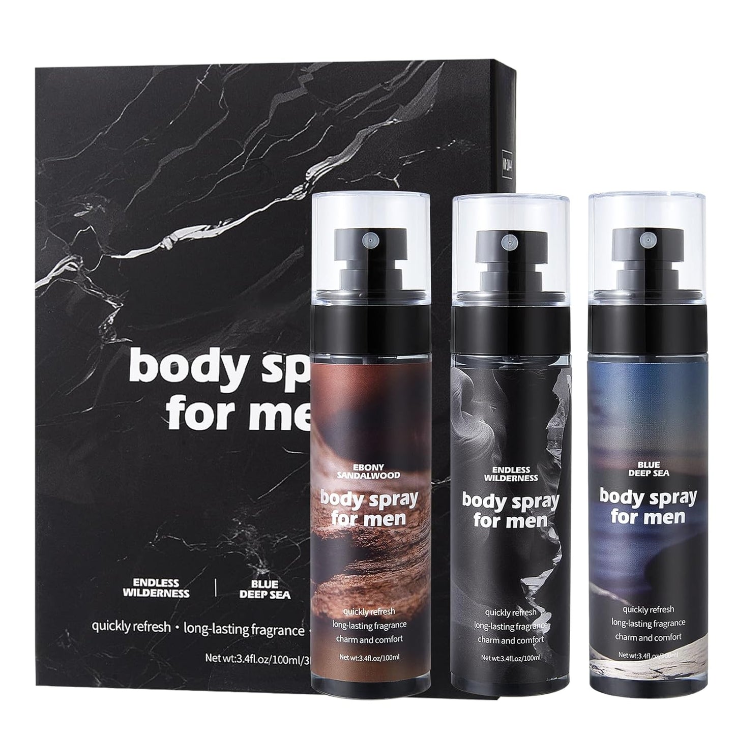 Skiennix Body Spray for Men - Aluminum-Free Deodorant with Gentle Formula | 3.4 fl. oz. (3-Pack)