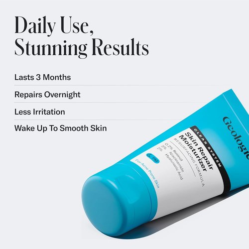 Geologie Skin Repair Moisturizer - Retinol Resurfacing Face Cream for Blemish Prone Skin | 60 ML