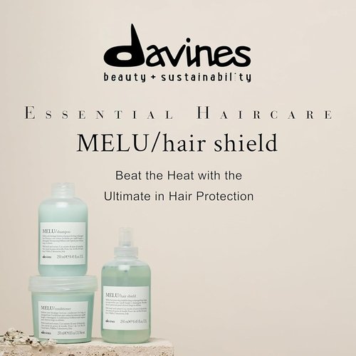 Davines MELU Hair Shield | Thermal Leave-On Conditioner for All Hair Types - Heat Protectant with Lentil Seeds, 8.45 Fl Oz
