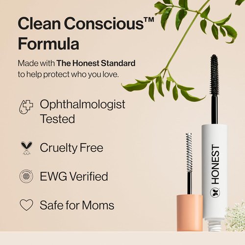 Honest Beauty 2-in-1 Extreme Length Mascara & Lash Primer - Lengthening & Volumizing | Black, 0.27 fl oz