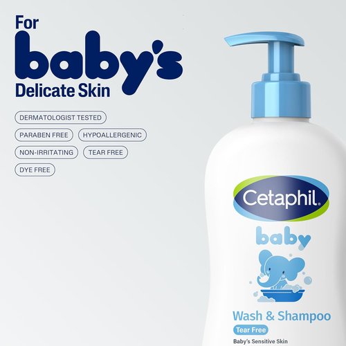 Cetaphil Baby Shampoo & Body Wash - Tear-Free, Hypoallergenic Formula with Organic Calendula | 7.8oz