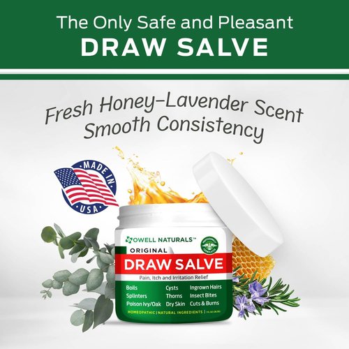 OWELL Naturals Drawing Salve Ointment - Effective Boil & Cyst Removal | Splinter & Bug Bite Relief