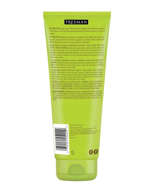 Freeman Facial Clay Masque - Avocado & Oatmeal, Nourishing Formula | 6 oz (Pack of 2)