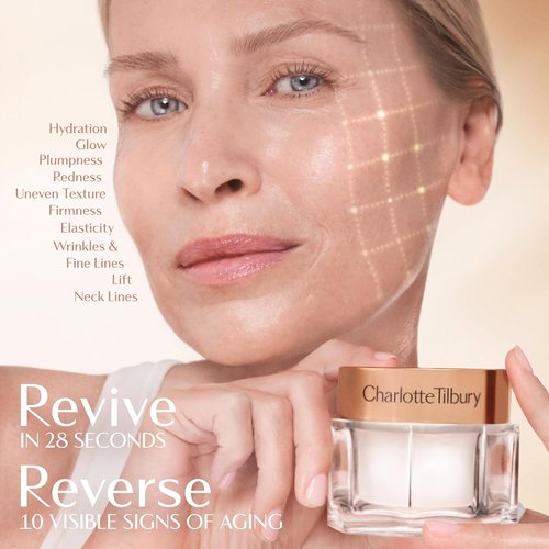 Charlotte Tilbury Magic Cream - Firming & Hydrating Face Moisturizer for Smoother Makeup Base | Enriched with Vitamins C & E, Peptides & Hyaluronic Acid