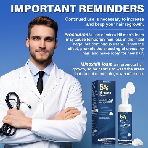 Minoxidil 5% Foam for Men Hair Growth Foam Suitable