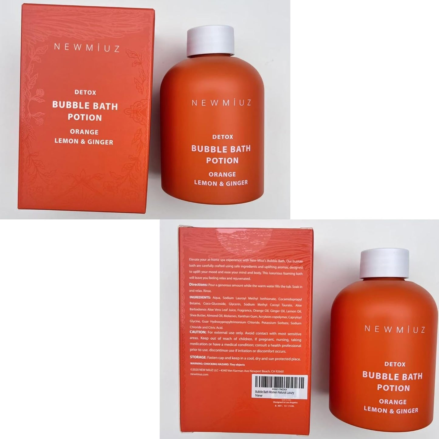 Skiennix Natural Detox Citrus Bubble Bath - Long-Lasting Foaming Soak with Essential Oils for Relaxation & Hydration