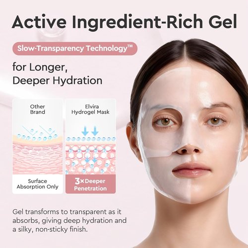Elvira Bio-Collagen Deep Hydrating Face Mask - Overnight Moisturizing & Firming | 4 Pack