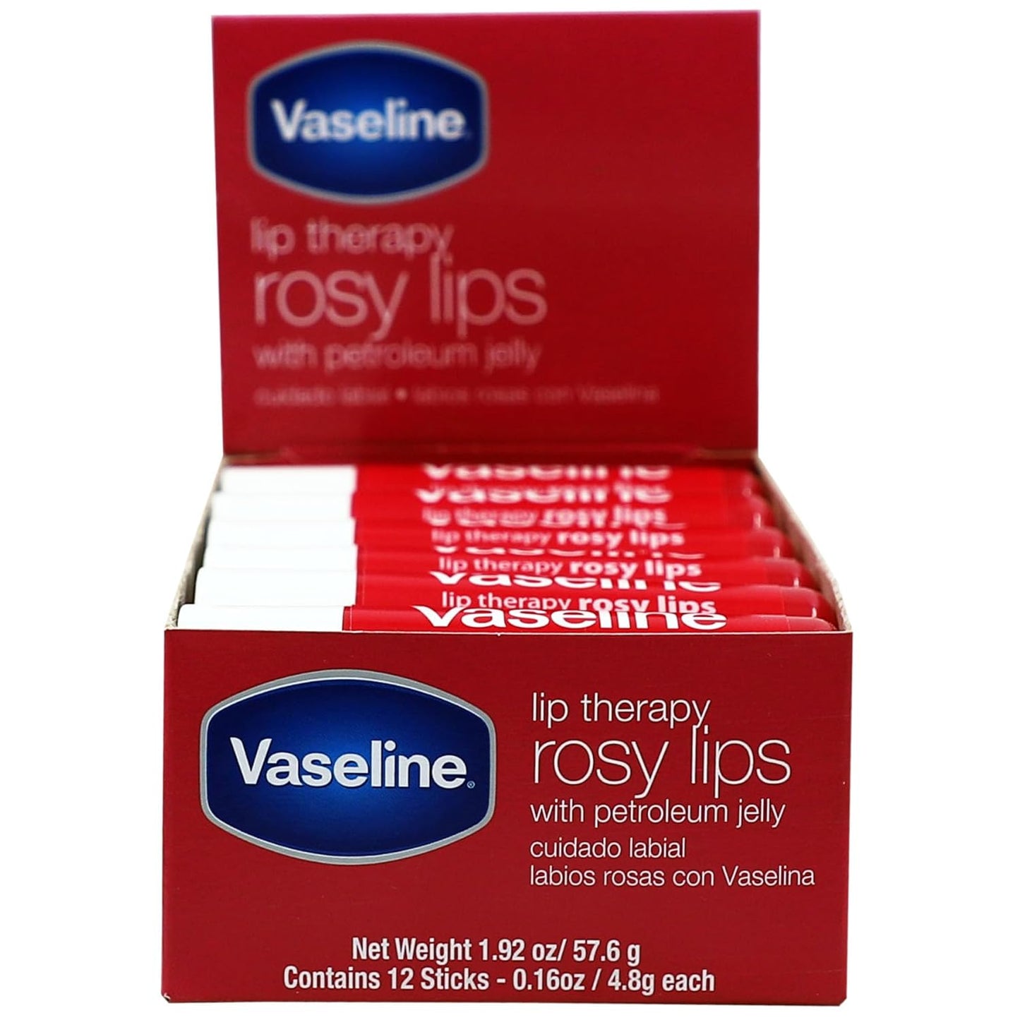 Vaseline Lip Balm - Fast-Acting Nourishment for Chapped & Cracked Lips - 12 Sticks in One Box