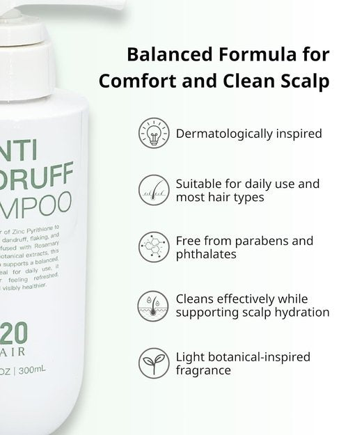 Regine Switzerland Anti Dandruff Shampoo - Sulfate-Free Scalp Care for Flaky, Itchy Scalp | 1% Zinc Pyrithione