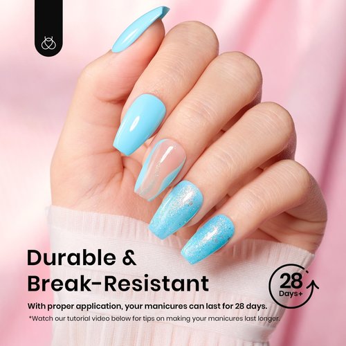 Beetles Gel Nail Tips Short Coffin 576 PCS Half Matte Pre-shape Short Fake Nails 12 Sizes Full Cover Acrylic False Nails Extension DIY Manicure Gifts for Women