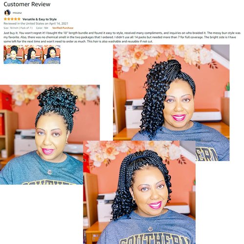 URNice 7 Packs 24 Inch Crochet Box Braids Hair with Curly Ends Prelooped Bohemian Goddess Box Braids Crochet Hair Braiding Hair Crochet Braids Hair for Black Women (24 Inch 7 Pack, T30 )