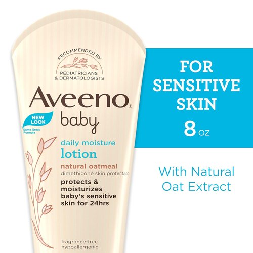Aveeno Baby Daily Moisture Lotion - Hypoallergenic & Fragrance-Free for Sensitive Skin | 8 fl. oz